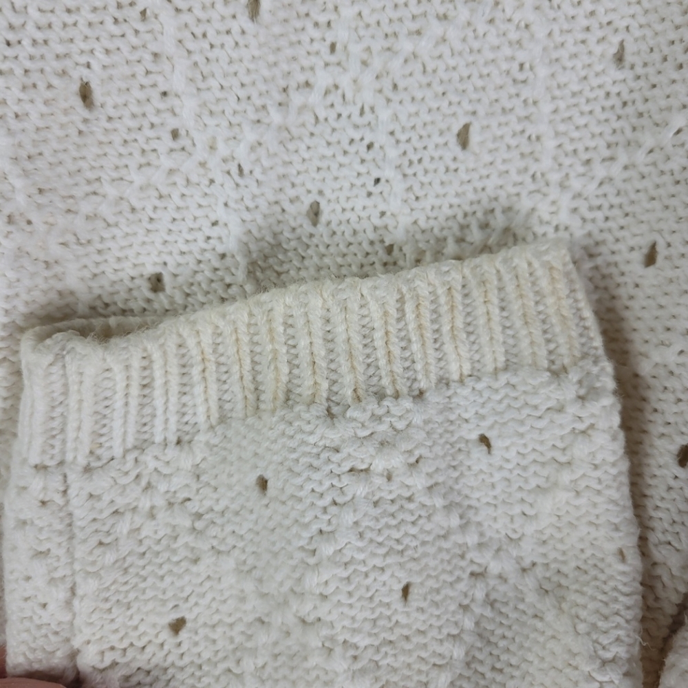 Vintage Marsh Landing Ramie Cotton Ivory Cream Eyelet Henley Sweater Size Small - Picture 12 of 13